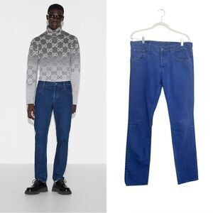 GUCCI Tapered skinny jeans in bright blue